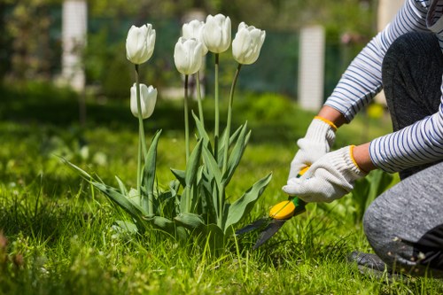 Professional landscaping in Merton with garden design elements